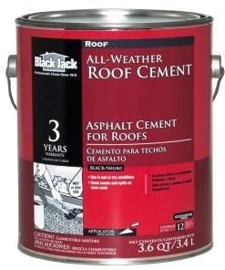 Hot Sale 🔔 BLACK JACK Roof Coatings 3.6-Quart Fibered Waterproofer Cement Roof Sealant 👏