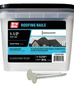 Top 10 π Grip-Rite 11-Gauge Electro-Galvanized Steel Roofing Nails (30-lbs) π―