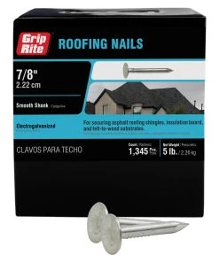 Cheap 👍 Grip-Rite 11-Gauge Electro-Galvanized Steel Roofing Nails (5-lbs) 🔔