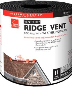 Budget 🧨 Owens Corning Roof Ridge Vents VentSure 11-in x 240-in Black Plastic Roll Roof Ridge Vent 😀