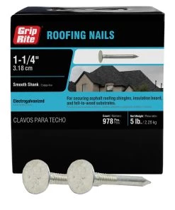 Hot Sale π Grip-Rite 11-Gauge Electro-Galvanized Steel Roofing Nails (5-lbs) βοΈ
