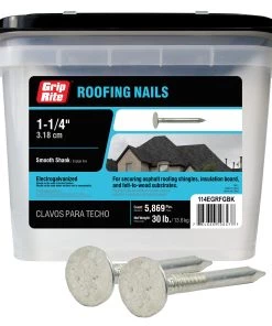 Deals 👏 Grip-Rite 11-Gauge Electro-Galvanized Steel Roofing Nails (30-lbs) 🛒