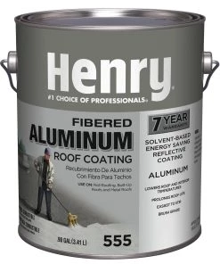 Flash Sale 🎁 Henry Company Roof Coatings Fibered Aluminum 0.9-Gallon Aluminum Reflective Roof Coating (7-year Limited Warranty) 😀