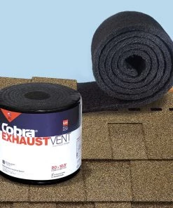 Brand new 🔔 GAF Roof Ridge Vents Cobra Exhaust Vent 10.5-in x 240-in Black Composite Roll Roof Ridge Vent 🧨