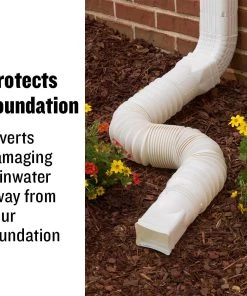 Hot Sale 🎁 Amerimax Downspouts & Components FLEX-A-SPOUT Vinyl 24-in White Downspout Extension 🔔 -Roofing shop online 08800596