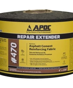 Best Pirce 🌟 APOC Roof Coatings Repair Extender 4-in W x 150-ft L Asphalt Cement Roof Fabric 🧨