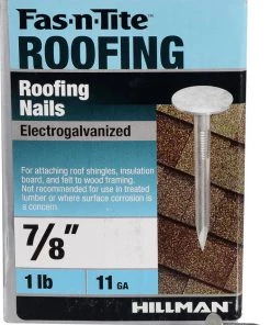New 🔥 Fas-n-Tite 11-Gauge Electro-Galvanized Roofing Nails (1-lb) ❤️ -Roofing shop online 10408993