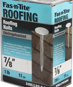 New 🔥 Fas-n-Tite 11-Gauge Electro-Galvanized Roofing Nails (1-lb) ❤️ -Roofing shop online 10408995