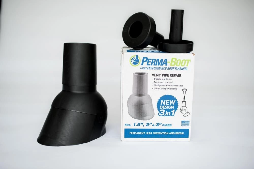Budget ๐ Perma-Boot Flashings 3-in-1 1-1/2-in; 2-in and 3-in x 9.75-in Plastic Vent and Pipe Flashing ๐ 4 Budget ๐ Perma-Boot Flashings 3-in-1 1-1/2-in; 2-in and 3-in x 9.75-in Plastic Vent and Pipe Flashing ๐ - Image 2
