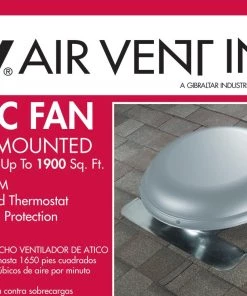 Buy 🛒 Air Vent Power Roof Vents 1320--CFM Weatherwood Galvanized Steel Electric Power Roof Vent ❤️ -Roofing shop online 11261377