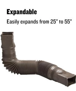 Discount 🌟 Amerimax Downspouts & Components FLEX-A-SPOUT Vinyl 24-in Brown Downspout Extension 👍 -Roofing shop online 11290489