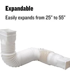 Hot Sale 🎁 Amerimax Downspouts & Components FLEX-A-SPOUT Vinyl 24-in White Downspout Extension 🔔 -Roofing shop online 11290495