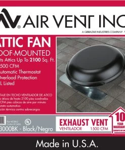 Buy 🤩 Air Vent Power Roof Vents 1,500-CFM Black Galvanized Steel Electric Power Roof Vent 🛒 -Roofing shop online 11376896