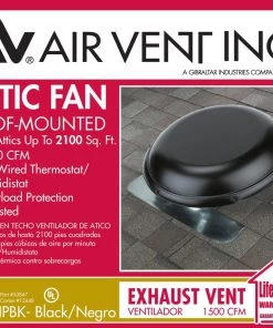 Best deal 💯 Air Vent Power Roof Vents 1,500-CFM Black Galvanized Steel Electric Power Roof Vent ⌛ -Roofing shop online 11376929