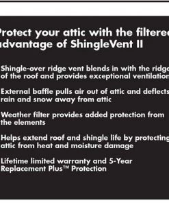 Budget 👍 Air Vent Roof Ridge Vents 14-in x 48-in Black Plastic Stick Roof Ridge Vent 👍 -Roofing shop online 11402897 scaled