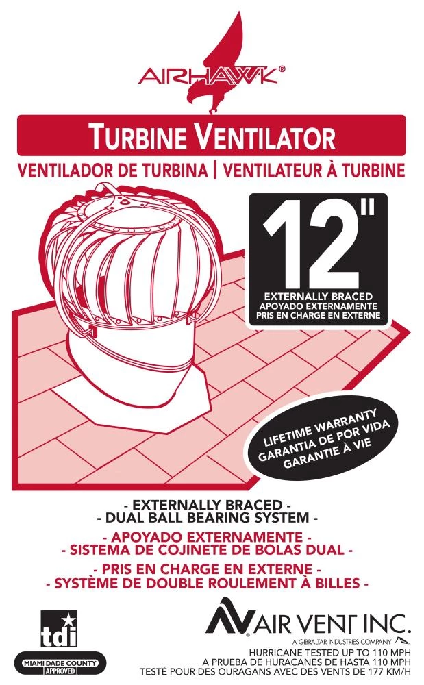 Best deal ๐ Air Vent Roof Turbine Vents Airhawk 12-in Aluminum Externally Braced Roof Turbine Vent โค๏ธ 18 Best deal ๐ Air Vent Roof Turbine Vents Airhawk 12-in Aluminum Externally Braced Roof Turbine Vent โค๏ธ - Image 16