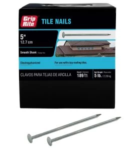 Best Pirce 🧨 Grip-Rite 5-in 9-Gauge Electro-Galvanized Steel Roofing Nails (190-lb) 🎁