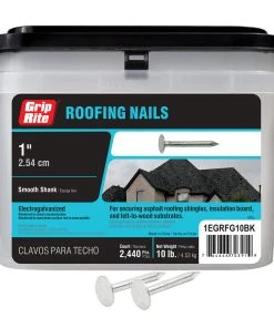 New 🔔 Grip-Rite Roofing Nails 10lb Roofing Nail Electrogalvanized 1 in ✨