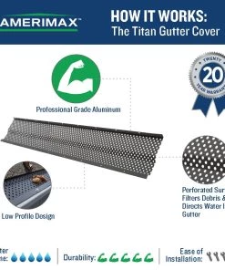 Cheapest 🧨 Amerimax Gutter Parts & Accessories Titan 3000 Gutter Guard Aluminum K Style (5-in x 3-ft) Gutter Guard 🌟 -Roofing shop online 15066522