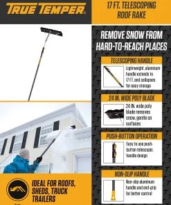 Promo ✨ True Temper Roofing Tools Roof rake Telescoping Aluminum Roof Rake 🛒 -Roofing shop online 45417202
